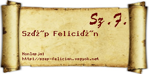 Szép Felicián névjegykártya